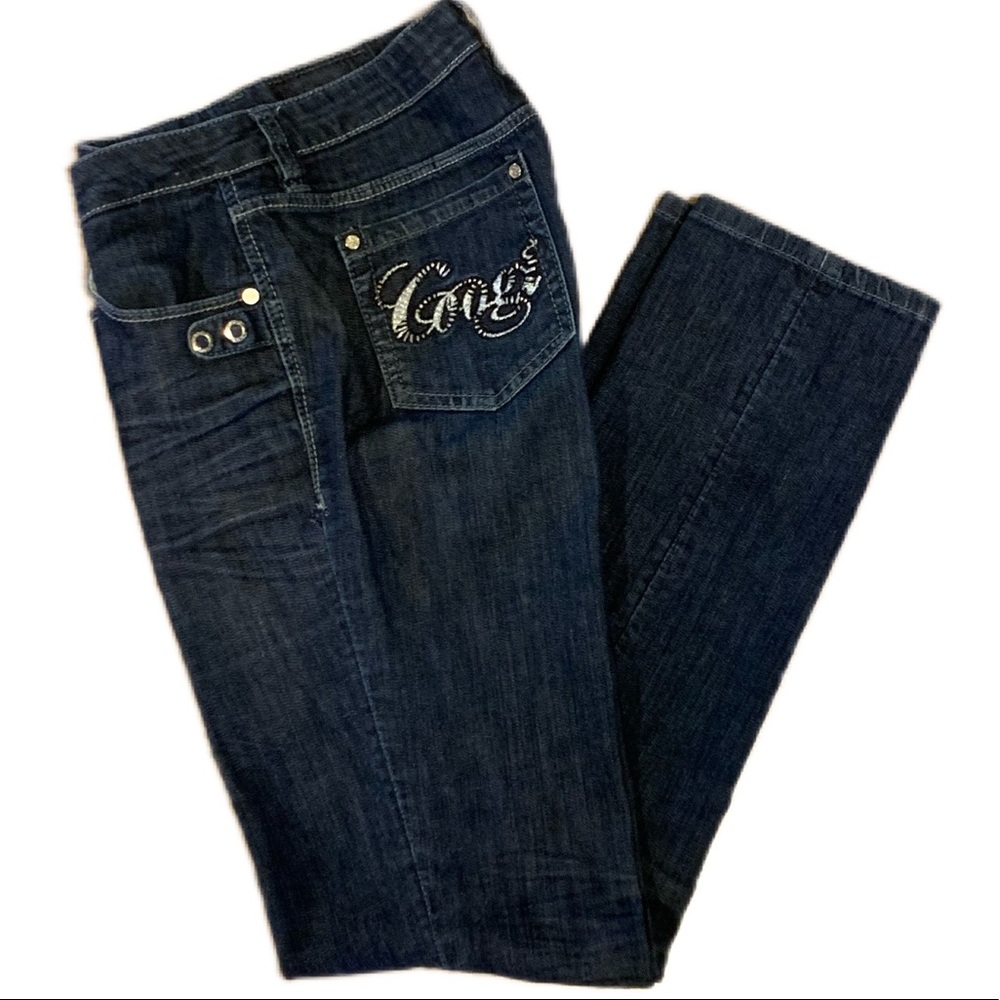 COOGI Straight Leg Womens Dark Wash Denim Blue Jeans | SZ 7 Juniors